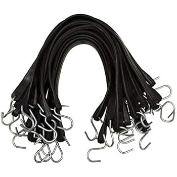 kitchentoolz 25 Pack of 21 Inch Rubber Tarp Straps. Bungee Cord with Hooks(32