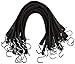 Rubber Bungee Cords with Metal Hooks - 21 Inch, 25 Pack - Heavy Duty Tarp Straps for Outdoor, Truck, and Flatbed Use