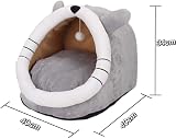 disdain Cat Beds Indoor Grey 2-in-1 Cave with Hanging Teaser Toy view 7