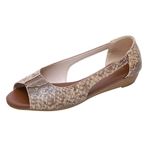 Mysky Popular Summer Women Fish Mouth Breathable Hollow Comfy Wedge Single Shoes Peas Shoes Lazy Shoes Sandals - Thumbnail 4