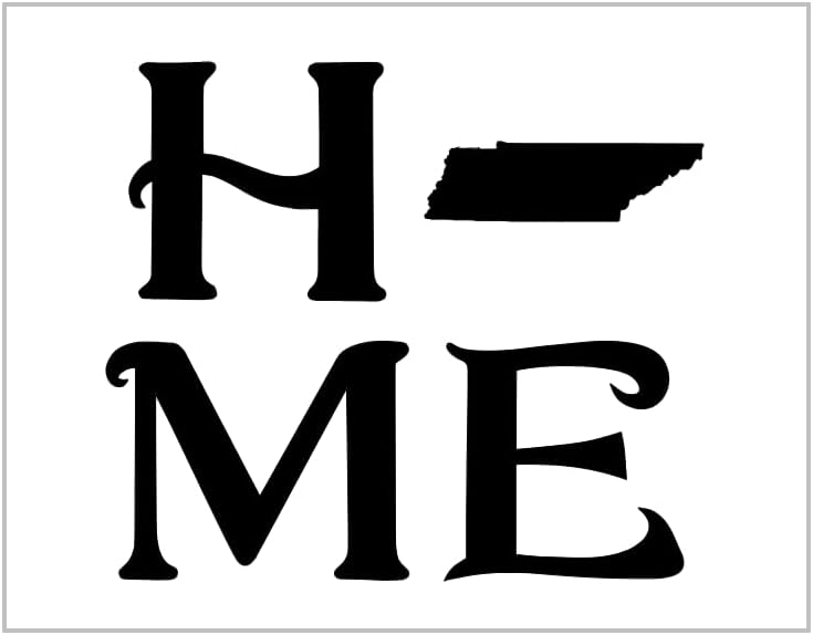 Mixed Media - Tennessee Home Stencil Is My Love United State Saying Word USA Silhouette Design 8
