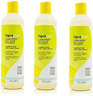 DevaCurl Low Poo Delight WEIGHTLESS WAVES MILD LATHER CLEANSER 12 oz 3 Packs