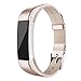 SWEES Genuine Leather Bands Compatible with Alta & Alta HR, Genuine Leather Band with Buckle Replacement Wristband Small & Large Women Men, Silver, Gold, Black, Brown, Pink, Grey