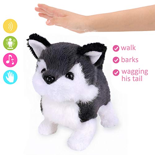 Liberty Imports Plush Husky Toy Puppy Electronic Interactive Pet Dog