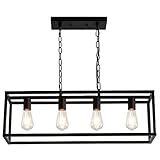 LIGOTFIRE Modern Chandeliers Rectangle Black 4