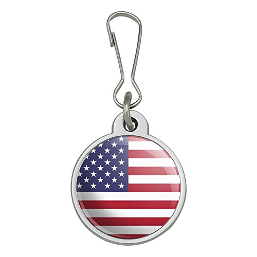 United States of America American USA Flag Jacket Handbag Purse Luggage Backpack Zipper Pull Charm