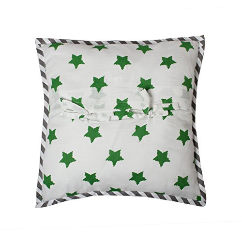 Bacati Soccer Muslin Dec Pillow, Green/Grey
