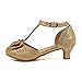 Nova Utopia Girls Low Medium Heel Dress Sandal Flower Girl Shoes,NF Utopia Girl NFGFH58H Gold 13
