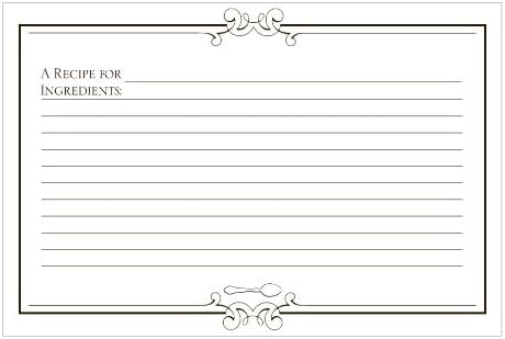 CR Gibson 4 by 6-Inch Initial Gourmet Plain Design Recipe Cards, 40-Count by C.R. Gibson