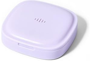 MAOBULI Slim Retainer Case with Air Vent Holes, Stylish Small Aligner Case with Magnetic Closure, Compact Portable Night Guard Case, Sleek Travel Retainer Holder Compatible with Invisalign (Pastel Purple)
