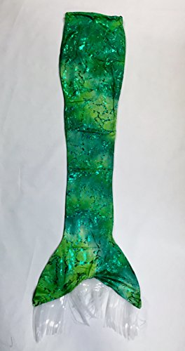 Mermaid Tail for Swimming: Cute Tail with monofin (Green L&S, Child Small)