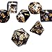 EBOOT Polyhedral 7-Die Dice Set for Dungeons and Dragons with Black Pouch (Transparent Black)