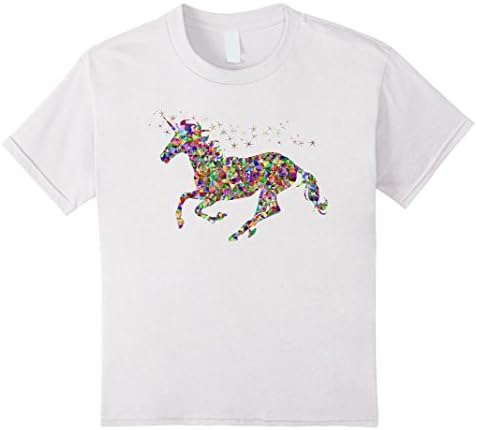 Kids Colourful Horse Unicorn T shirt for girls, women and men 6 White