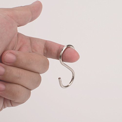 Flammi 20-Pack Mini S Shaped Hooks Hanging Hooks Chrome Plated for Jewelry Key Ring Dustpan Brush (2-Inch Long) - Thumbnail 3