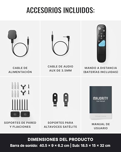 MAJORITY Bowfell Halo Sound Bar TV | 230W Home Cinema Soundbar HDMI eARC | 5.1 Dolby Audio Speaker TV Subwoofer & Satellite Speakers | Soundbar PC Bluetooth 5.3 | Home Theater Sound Bar