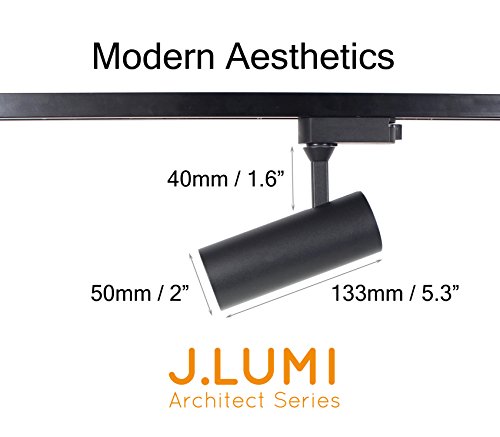 J.LUMI TRK9620 LED Track Light Fixture, 120V AC, 10 Watts, 3000K Warm White, Aluminum Can, Contemporary Style, Track Light, Tracklight Heads, for Compatible Track Rail search RAL1002
