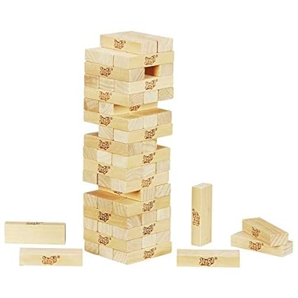 ROYALDEALSHOP 51 Pcs Blocks with 4 Dices Wooden Tumbling Stacking Building Tower Game/Jenga for Kids/Jenga/Jenga Mini Game/Jenga Truth & Dare/