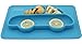Shinybaby Baby Silicone Placemat,Mini One-Piece Divided Baby Plates for Infants,Toddlers,Babies,Food Grade Silicone,Strong Suction,Dishwasher and Microwave Safe,Fits Most Highchair Trays (Blue)