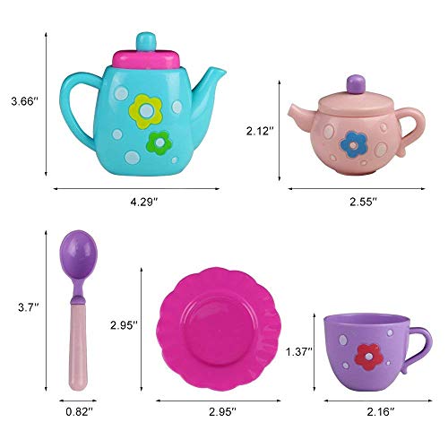 yoptote Tea Party Set Pretend Play Food Toy Cake Teapot Kitchen Playset Utensils Learning Source Gifts Girls Boys Toddlers Kids - Thumbnail 6