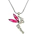DianaL Boutique Silvertone Pink Fairy Tinkerbell Pendant Necklace Gift Boxed Tinker Bell Fashion Jewelry