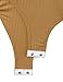 Doublju Stretchy V-Neck Rayon & Ribbed Knit Bodysuit (Made In USA / Plus size available) MUSTARD SMALL