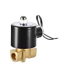 uxcell - Válvula solenoide eléctrica de latón de 24 V CC, 3/8 PT, normalmente cerrada