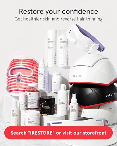 iRestore Professional Laser Hair Growth System-FDA Cleared Laser Cap Hair Growth for Men & Hair Regrowth Treatments for Women, Hair Loss Treatments Hair Cap, Like Laser Comb for Hair Growth Products