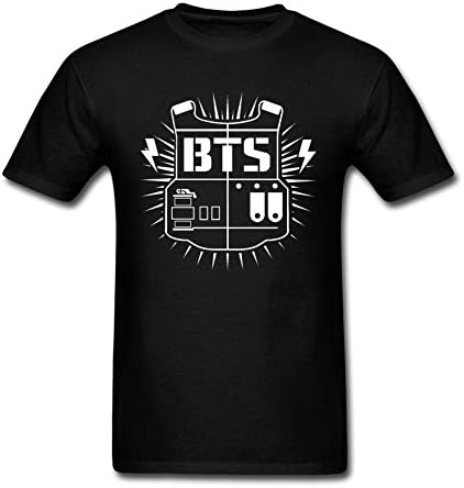 IIKIOO Men's Bangtan Boys BTS T-shirt Black S