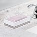iDesign 41082 InterDesign Bar Soap Dish for Bathroom Vanities Kitchen Sink-White/Brushed Clarity