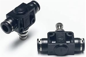 VETLEY Pneumatic SCF Series 8MM Tube OD Air Flow Control Valve,Union Pneumatic Speed Control Flow Controller SCF-8(Pack of 2)