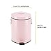 Bathroom Trash Can with Lid, Small Trash Can Wastebasket for Home Bedroom with Lid, Round Waste Bin Soft Close, Retro Vintage Garbage Metal Cans for Office, 5 Liter / 1.3 Gallon, Glossy Pink
