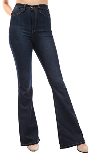 URBAN K Women's Classic High Waist Flare & Skinny Denim Jeans Bell Bottoms - Thumbnail 4