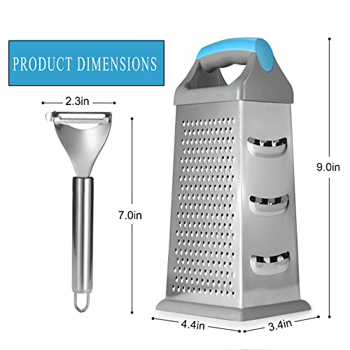 YOJOB Cheese Grater with 4 Sides for Parmesan cheese, Box Graters for