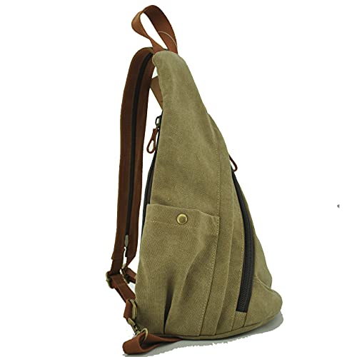 Chest Sling Day-pack Hiking Jogging Cycling Hanging Out Khaki