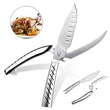 Multi Purpose Scissors Kitchen Shears Heavy Duty Poultry Shears Premium Ultra Sharp Stainless Steel Material Cut Bone & Meat Fish & Chicken Scissors Separable BBQ knife & Bottle Opener