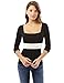 PattyBoutik Women's Square Neck Block Color Sweater