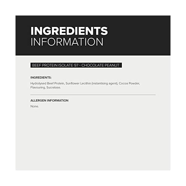 Bulk Beef Protein Isolate 97, Protein Shake, Chocolate Peanut, 1 kg, Packaging May Vary