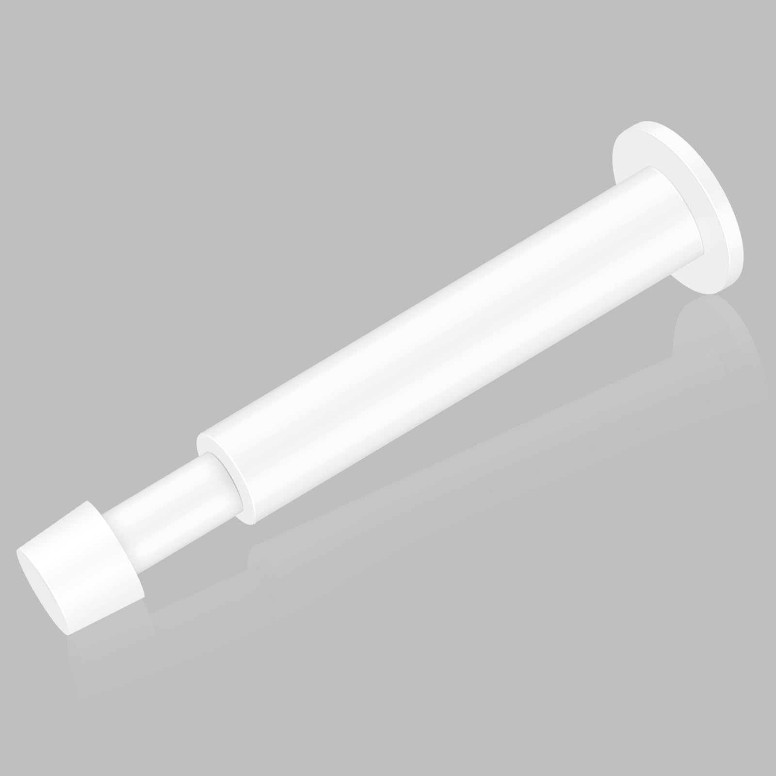 Door Stop, Door Stoppers for Skirtings, Walll Mounted, White Outdoor Doorstop with Rubber Bumper Tip, Heavy Tall Decorative Metal Extra Long Patio Door Stop, 1 Pack