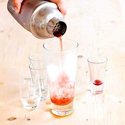 DenSan Cocktail Shaker Set 8 Piece Stainless Steel Professional Bartender Kit, with Stirrer/Bottle Opener/350ml Ice Tongs/Double Jigger/Corkscrew/Cheese Knife/Strainer/Storage Rack (S-1), Silver - Thumbnail 5