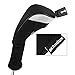 Andux 3pcs/Set Golf 460cc Driver Wood Club Head Covers Long Neck with No. Tags Black