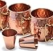 Owl Creek Handmade Moscow Mule Copper Mugs, Set of four 18 oz Hammered Cups and two 2 oz Copper Shot Glasses