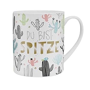 H:)PPY life 46232 Porzellan , Tasse mit Spruch „Kaktus“, 60 cl, mehrfarbig