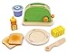 Hape - Playfully Delicious - Pop Up Toaster Wooden Play Kitchen Set with Bonus Blueberry Jam