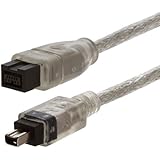 3ft 9 pin Male to 4 pin Male Clear Firewire 800/400 Cable for IEEE 1394 devices