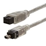 3ft 9 pin Male to 4 pin Male Clear Firewire 800/400 Cable for IEEE 1394 devices