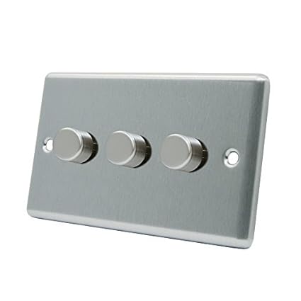 Aet Csc3gdim40 10 A 400 W 3 Gang 2 Way Satin Finish Chrome