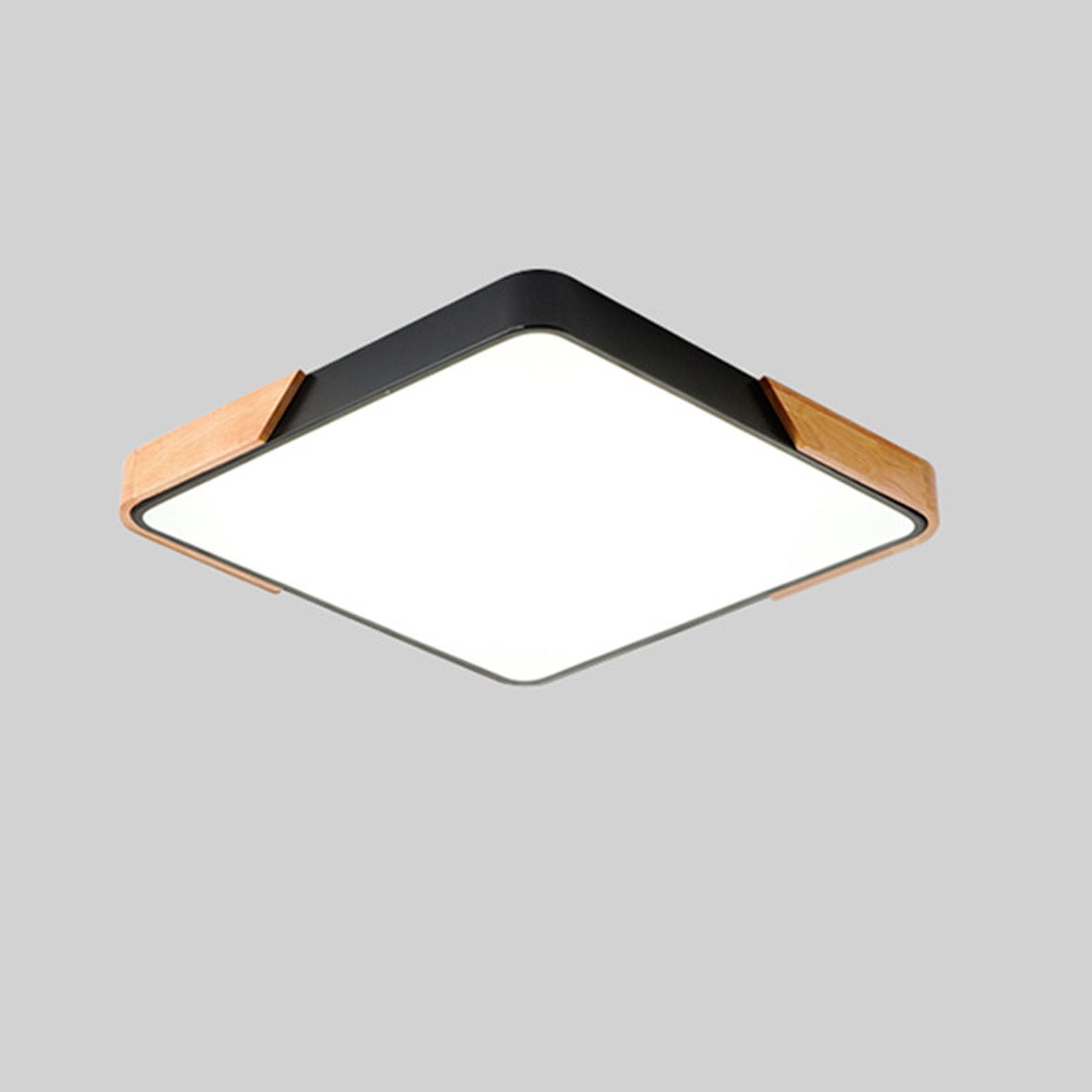 Marstey LED Ceiling Light, 24W Flush Mount Ceiling Lamp, Indoor Wooden Square Modern Led Ceiling Lights Fixture Ceiling Lamp for Living Room Bedroom Hallway Porch Kitchen Home Office