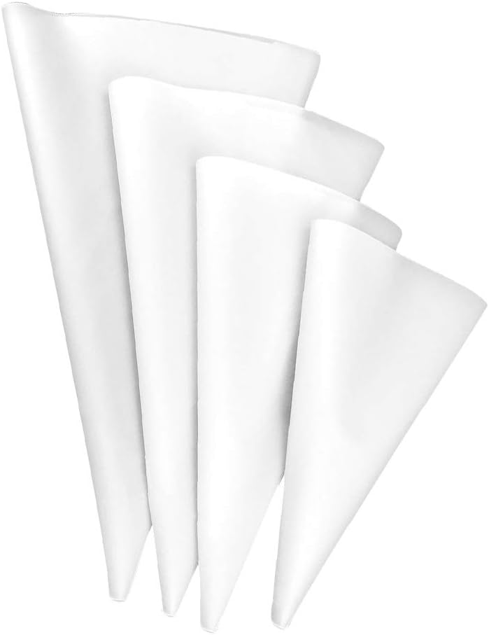 Danigrefinb Baking Tools and Accessories & Gadgets 4Pcs Reusable Silicone Icing Piping Cream Pastry Bag Nozzle DIY Cake Baking Tool - White