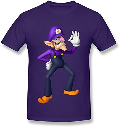 Ruihua Men's Waluigi Cartoon T-shirt Size XXL Purple