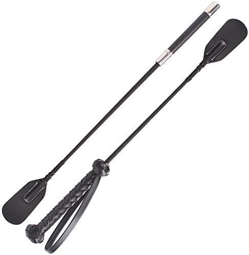 Jepeux Leather Equestrian Jump Bat Horse Sport Flogger &amp; Whips (2 Pack)